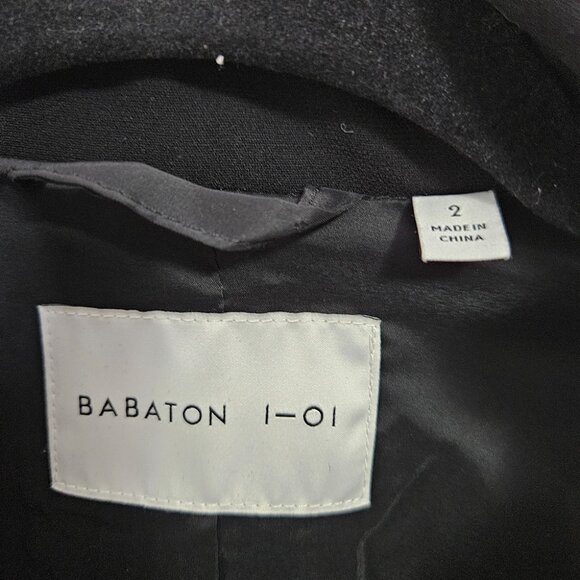 Aritzia Babaton 1-01 Sonia Double Breasted Blazer Jacket Sz 2 Black Corporate - Picture 9 of 12